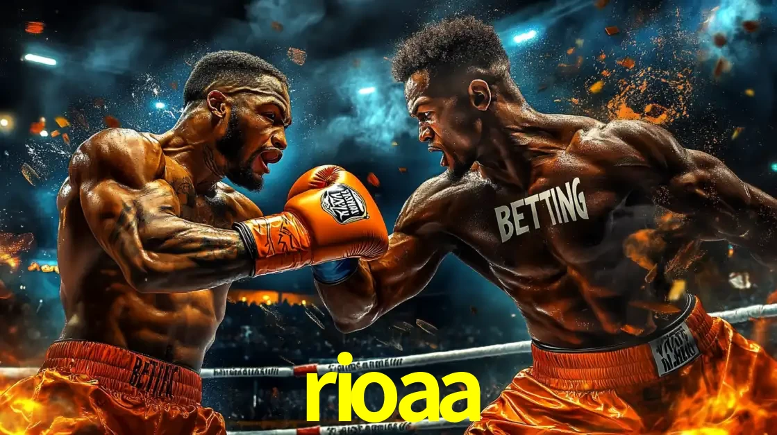 Dois boxeadores em uma luta intensa e explosiva, representando a adrenalina e as oportunidades de apostas em esportes de combate disponíveis na plataforma rioaa.