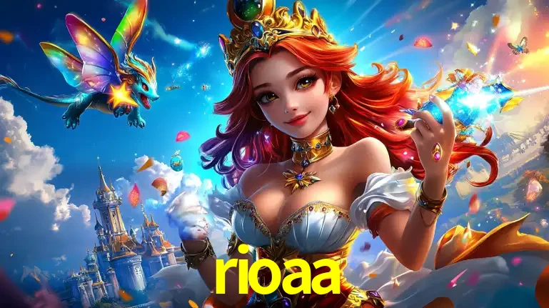 A princesa de um reino de fantasia mágico, com seu pequeno dragão, apresentando um mundo de prêmios encantados nos jogos de caça-níqueis do cassino rioaa.
